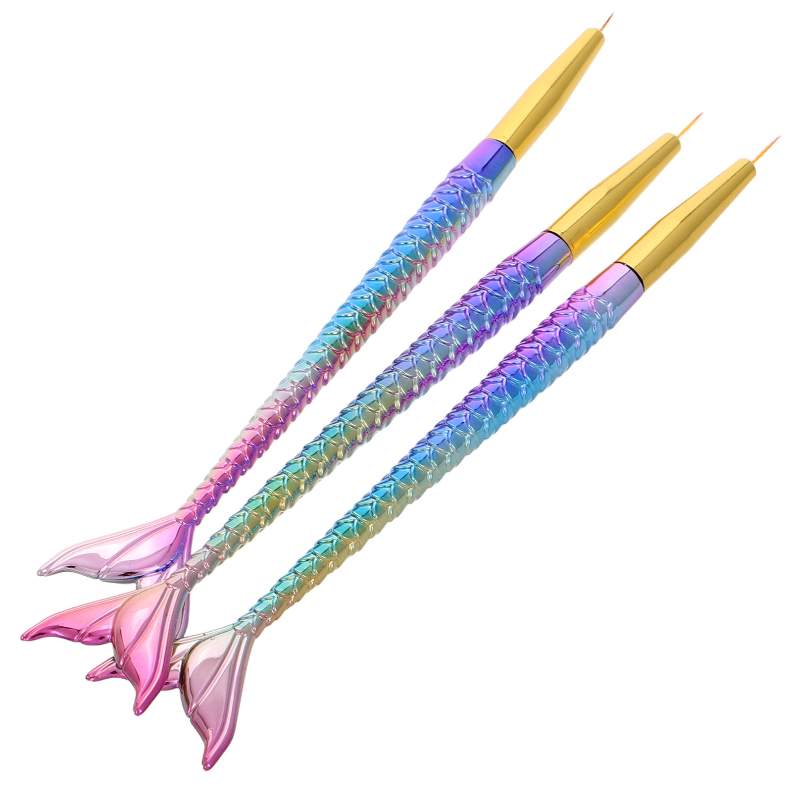 3Pcs Mermaid Tail Nail Art Lin – обзор и цена Detailing Brush Set