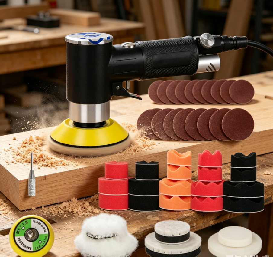 Air Sander Mini Pneumatic Grin – обзор и цена Polish Pad Set Buffer