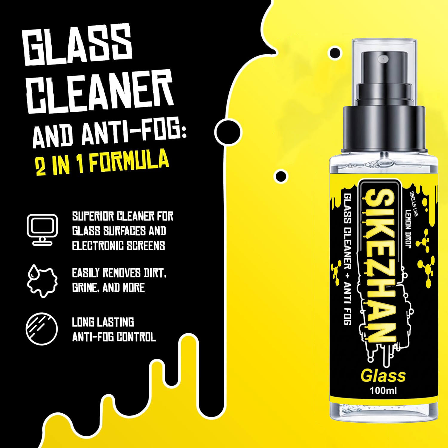 2in1 Anti Fog Spray Car Glass  – обзор и цена Glass Cleaner Streak