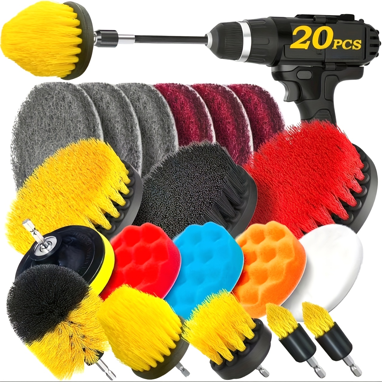 20Pack Drill Brush Attachments – обзор и цена Car Cleaning Brush