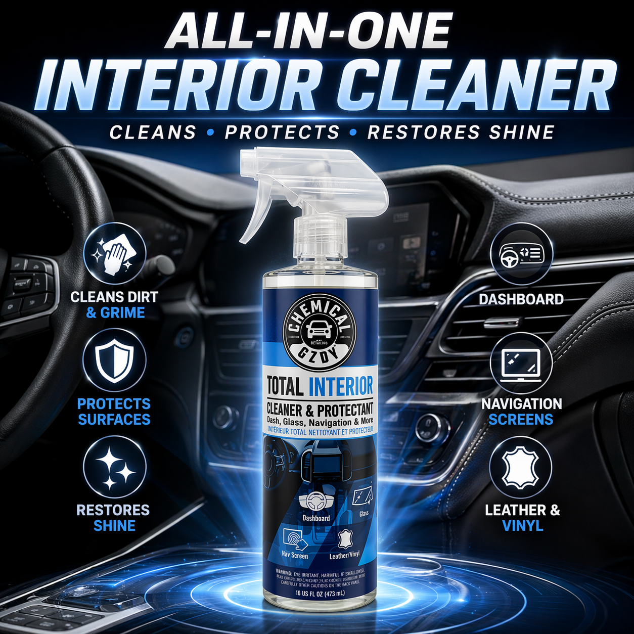 Total Interior Cleaner 473ml – – обзор и цена Leather Cleaner Interior