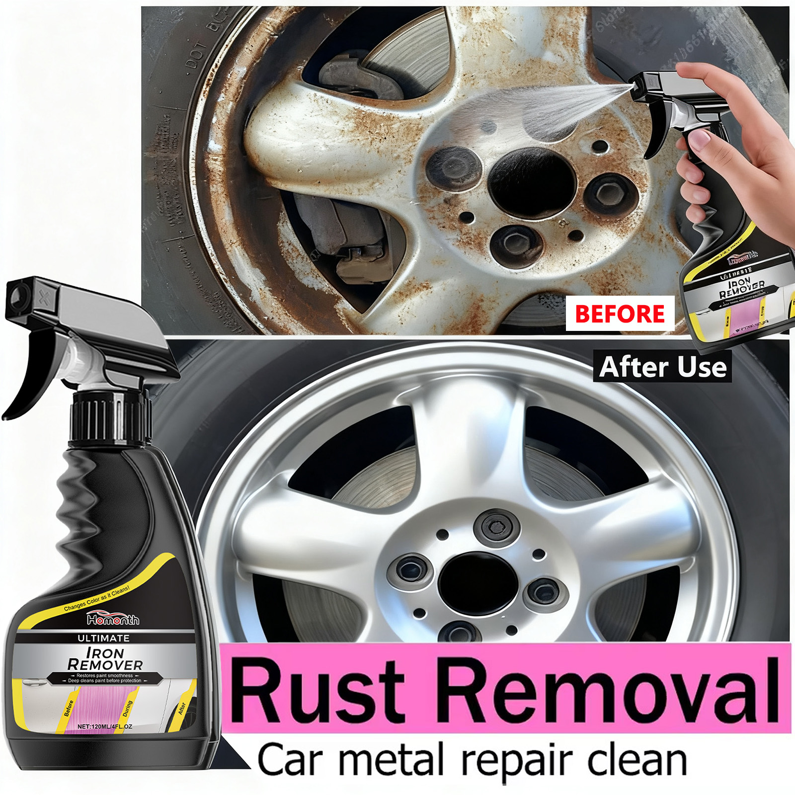 Car Wheel Cleaner Rust Remover – обзор и цена Wheel Cleaner Alloy