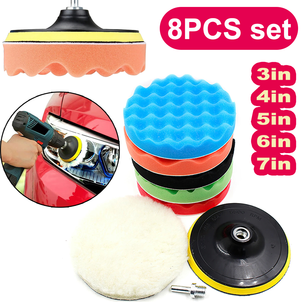 8Pcs Car Polishing Pads Kit 3/ – обзор и цена Polish Pad Set Buffer