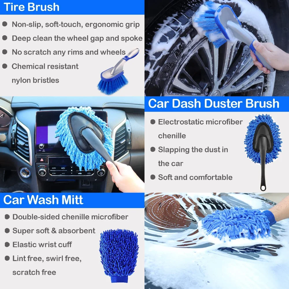 Car Wash Brush Set Detailing B – обзор и цена Dirt Brush Interior